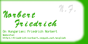 norbert friedrich business card